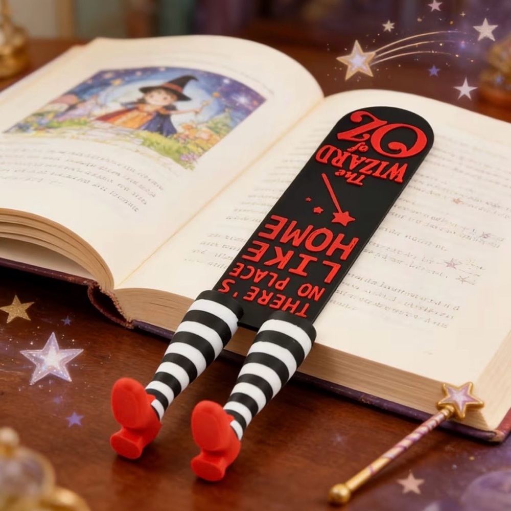 Witchy Oz Book Bookmark - Black and Red Witch Legs